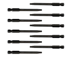Magnetisches Torx Bit T 25 Set -10 Stk. - aus gehärtetem Werkzeugstahl - 1/4" - Länge 75 mm