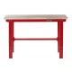 Werkbank 150 cm + Werkstattwagen ( Rot ) 5 Schubladen.