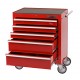 Werkbank 150 cm + Werkstattwagen ( Rot ) 5 Schubladen.