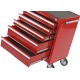 Werkbank 200 cm + Werkstattwagen ( Rot ) 5 Schubladen