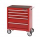 Werkbank 200 cm + Werkstattwagen ( Rot ) 5 Schubladen