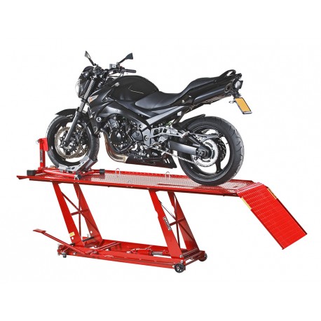 Motorradhebebühne ( Rot ) extra breit mit Motorradwippe 
