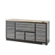 Profi Werkbank - Montagetisch 183 x 70 x 95 cm mit 17 Schubladen und Holzplatte