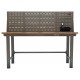 Werkbank Set - Werkbank 200 cm grau + Lochwand inkl. Werkzeughaken