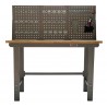 Werkbank Set - Werkbank 150 cm grau + Lochwand inkl. Werkzeughaken