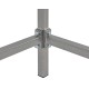 Übereck Werkbank 310 cm x 260 cm grau mit Hartholzplatte - Eck Werkbank - Werkbank über eck -  Werkstatteinrichtung,