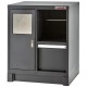 Werkstattschrank Mattschwarz mit Mülleimer, Rollenhalter und Schublade 72 x 57 x 90 cm