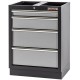 Werkzeugschrank aus Metall mit 4 Schubladen 68 x 46 x 91 cm