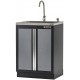 Werkzeugschrank aus Metall mit 2 Türen und Waschbecken aus Edelstahl 68 x 46 x 95 cm