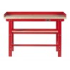 Werkbank 150 cm Stahl ( Rot ) Hartholz - Kap. 1000 kg. + 7 cm. Rand