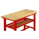 Profi Werkbank 150 x 61 x 95 cm. Rot mit Werkzeugkiste 3 Schubladen