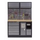 Werkbank mit Hartholzplatte, Hängeschrank, Werkzeugschrank, 5 Schubladen - Werkstatteinrichtung 136 x 46 x 199,5 cm