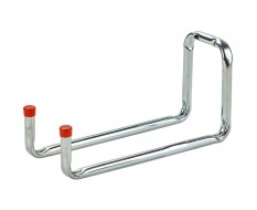 Wandhaken Stahl 115 x 250 mm - Doppelter Wandhaken abgewinkelt verchromt – Gerätehaken
