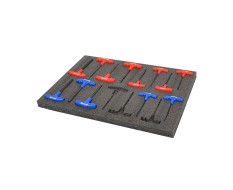 Werkzeug Schaumstoffeinlage 57 x 40 x 3 cm - 4 Lagen - Typ Kaizen foam - EPE Schaumstoff